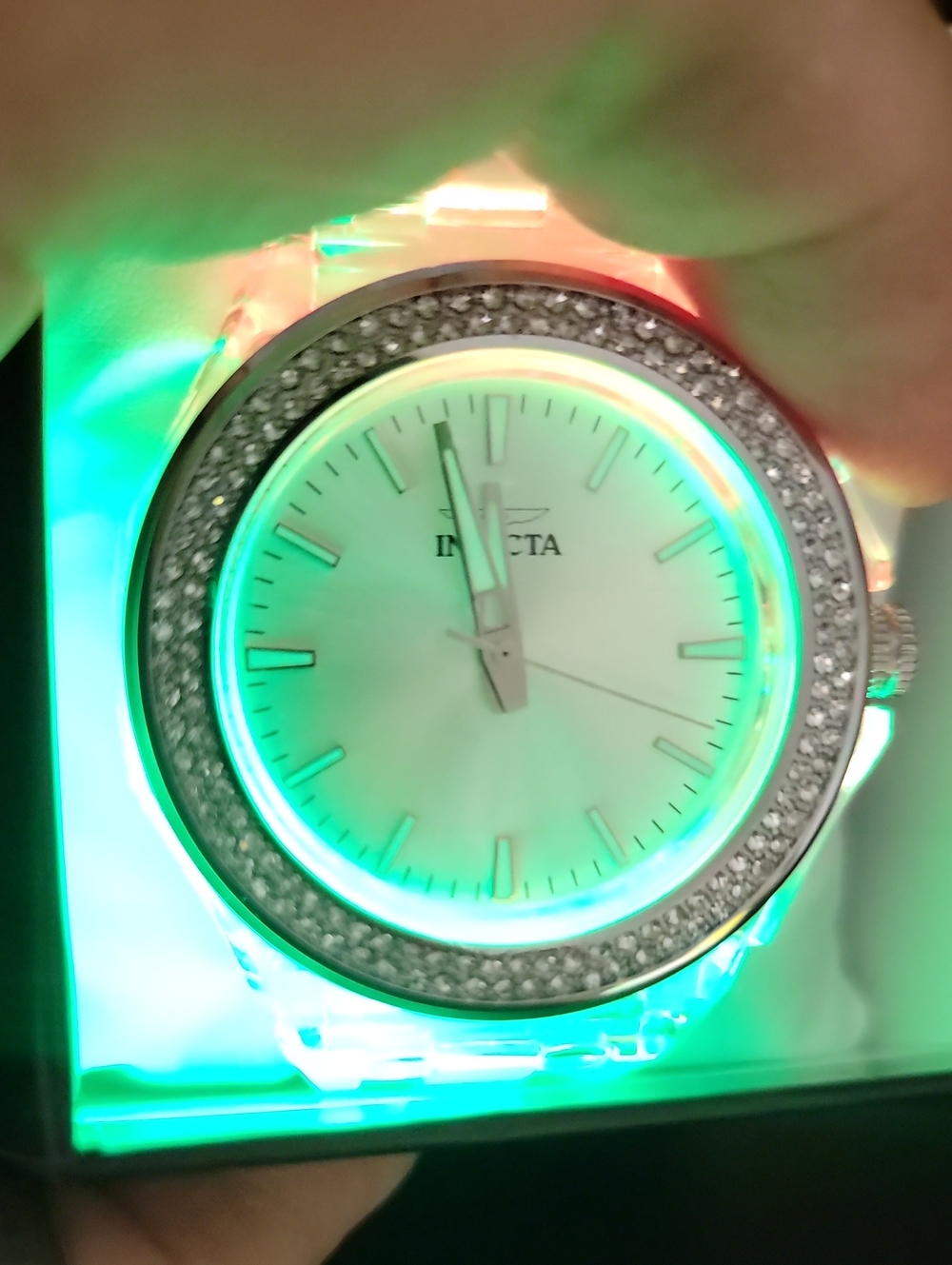 Invicta Celestial Light Up Ladys Watch 70306 Silver Rhinestone 45mm Unisex VIDEO - Picture 9 of 15